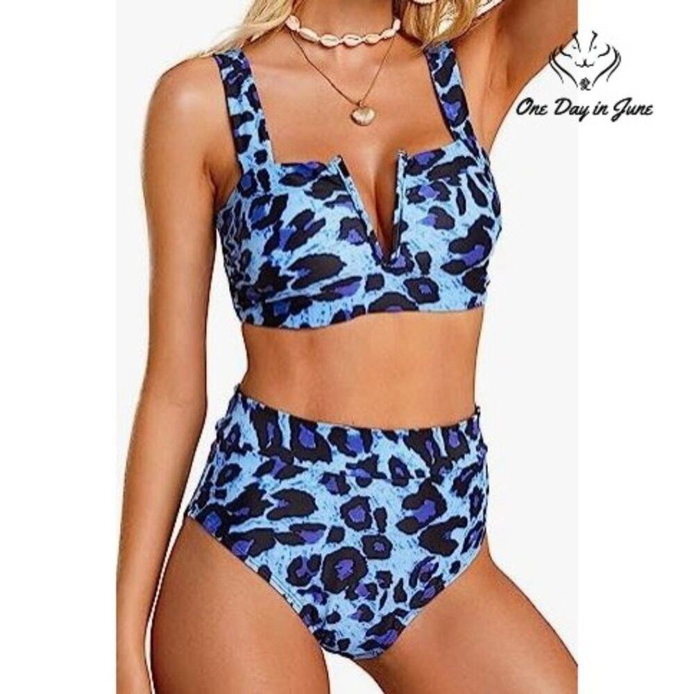Saodimallsu V Wire High Wasted Bikini Swimsuit Size L